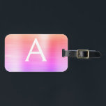 Initiale Bezeichnung des rosafarbenen, pastelfarbe Gepäckanhänger<br><div class="desc">Pastel Ombre Pink,  Orange und Lila gebürstetes Metallfolienmonogramm Name und Anfangskennzeichen des Gepäckstücks. Diese Taschenmarke ist ideal für Zurück in die Schule,  Arbeit oder Reisen.</div>
