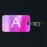 Initiale Bezeichnung des rosafarbenen, pastelfarbe Gepäckanhänger<br><div class="desc">Pastel Ombre Pink,  Orange und Lila gebürstetes Metallfolienmonogramm Name und Anfangskennzeichen des Gepäckstücks. Diese Taschenmarke ist ideal für Zurück in die Schule,  Arbeit oder Reisen.</div>