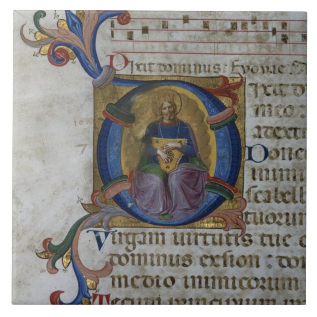 Initiale "D" Frau 531 f.169v Historiated Ki Fliese (Vorderseite)