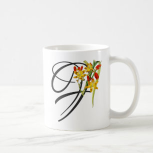Initiale F, Vintage Étoiles Tombant Coffee Mug