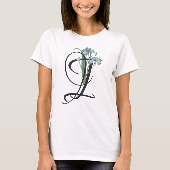 Initiale I, Vintage Iris T-Shirt (Vorderseite)