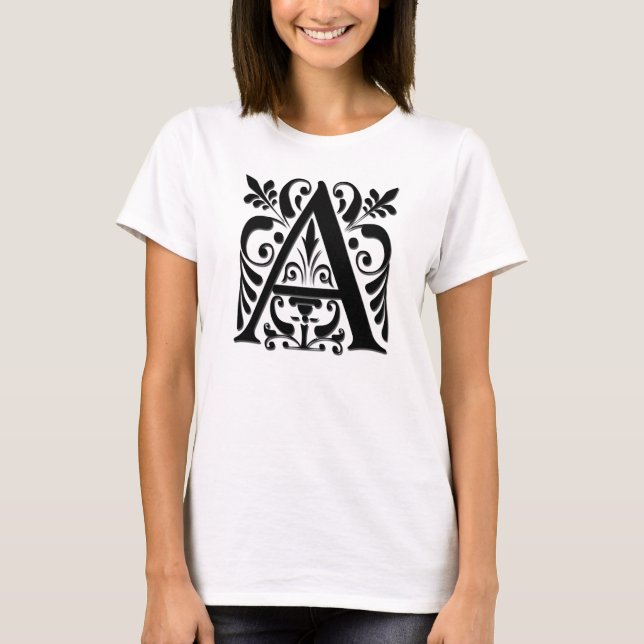 Initiale Monogramm - Papier geschnittener Stil T-Shirt (Vorderseite)