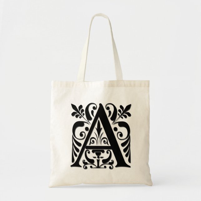 Initiale Monogramm - Papier geschnittener Stil Tragetasche (Vorne)