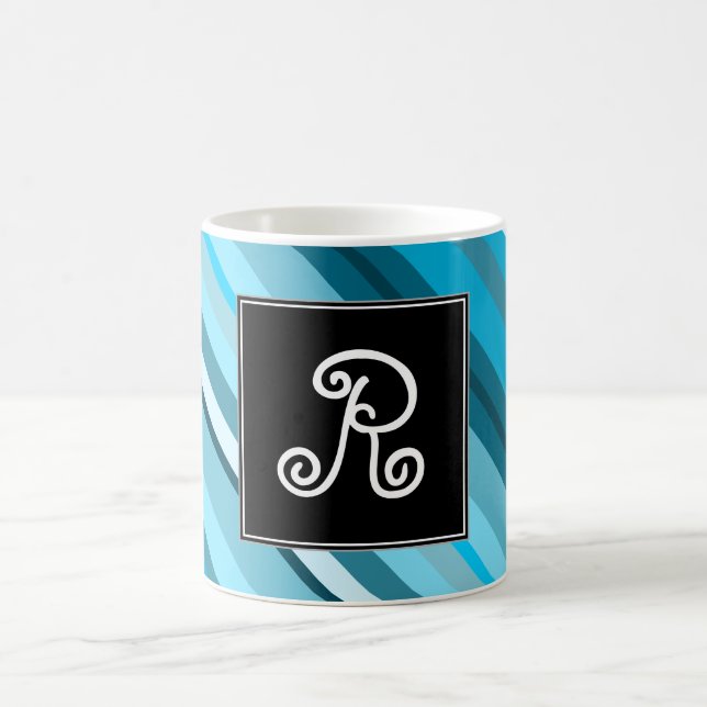 Initiale + Ozean-Inspirierte Kaffeetasse (Mittel)