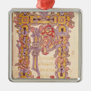 Initiale 'P Silbernes Ornament