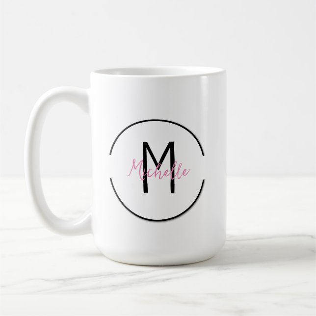 Initiale personnalisée et nom Mug (Gauche)