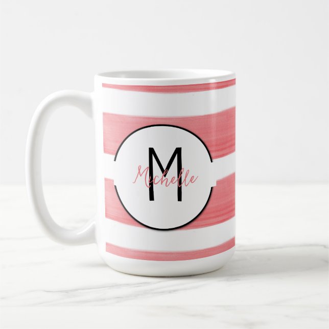 Initiale personnalisée et nom Mug (Gauche)