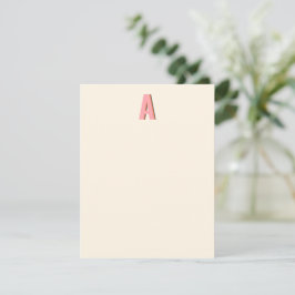 Initiale rosa und orangefarbene Retro-Typografie Mitteilungskarte