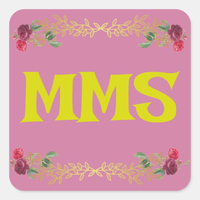 Initialen anpassen quadratischer aufkleber (Vorderseite)