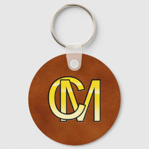 Initialen C und M in Gold Schlüsselanhänger
