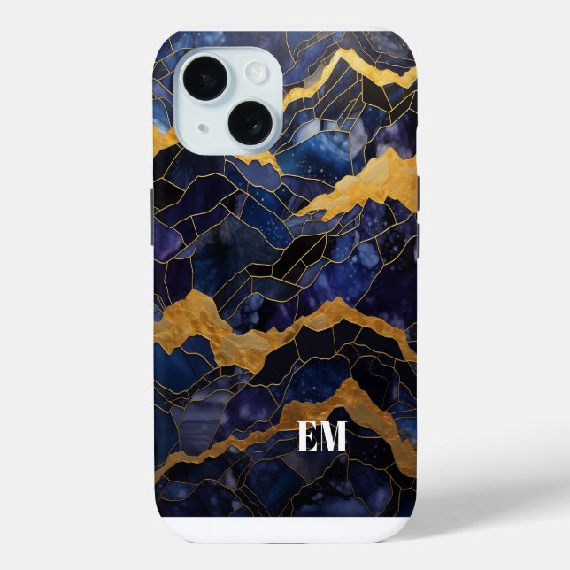 Initialen der Abstrakten Marmormonographie Case-Mate iPhone Hülle (Rückseite)
