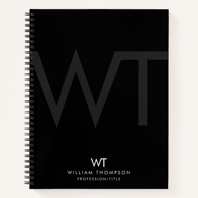 Initialen der beruflichen Black Business Monogram Notizbuch (Vorderseite)