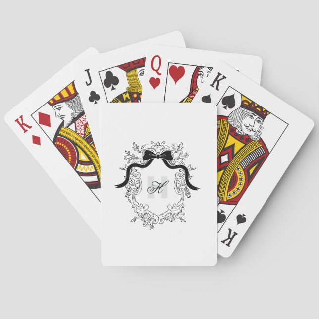 Initialen der Coquette-Bow-Bezeichnung für das Vin Spielkarten (Rückseite)