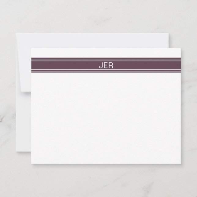 Initialen der Lila Personalisierten Monogrammnamen Mitteilungskarte (Vorderseite)