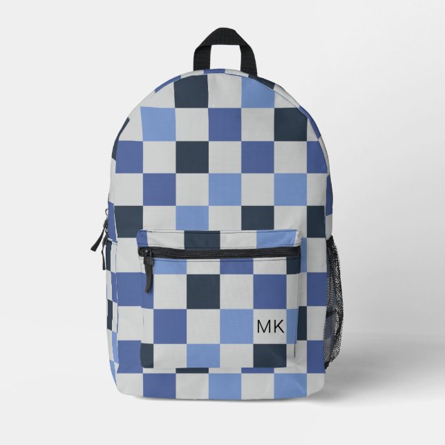 Initialen der neutralen blauen Karton-Monogrammkar Bedruckter Rucksack (Vorderseite)