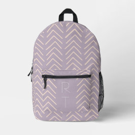 Initialen der niedlichen Lila geometrischen Pfeile Bedruckter Rucksack