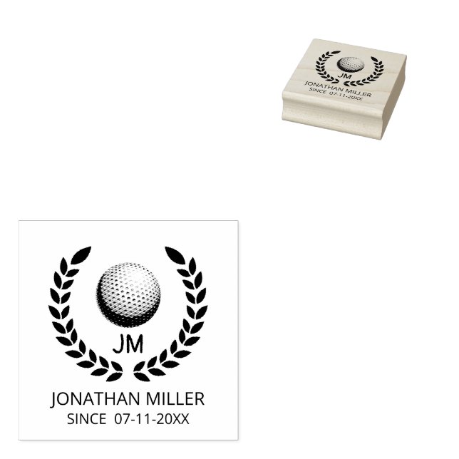 Initialen der personalisierten Golf Ball Monogram Gummistempel (Stempel)