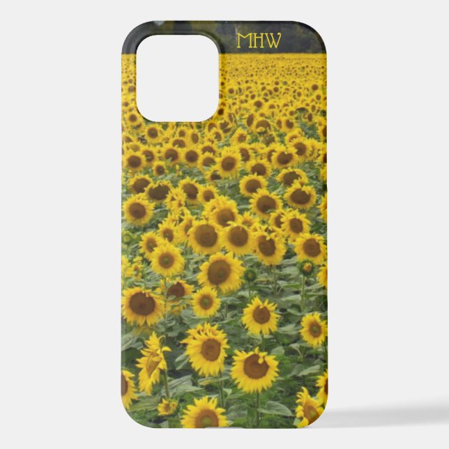 Initialen der Sonnenblumenfelder iPhone 12 Hülle (Rückseite)