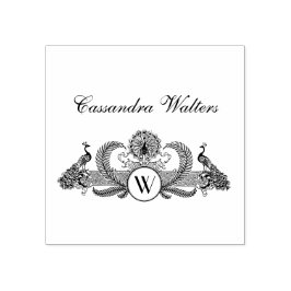 Initialen der Vintagen Peacocks Monogramm Gummistempel
