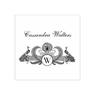 Initialen der Vintagen Peacocks Monogramm Gummistempel