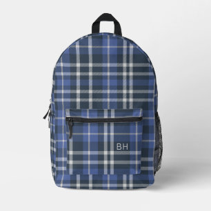 Initialen des niedlichen blauen Karierten Tartan-K Bedruckter Rucksack