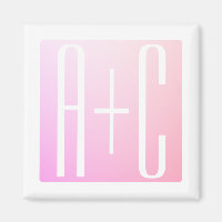 Initialen des Paares | Subtile Pink Gradation