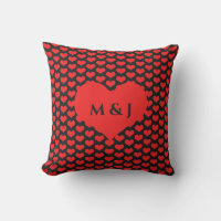 Initialen des roten Herzens Valentins Monogramm