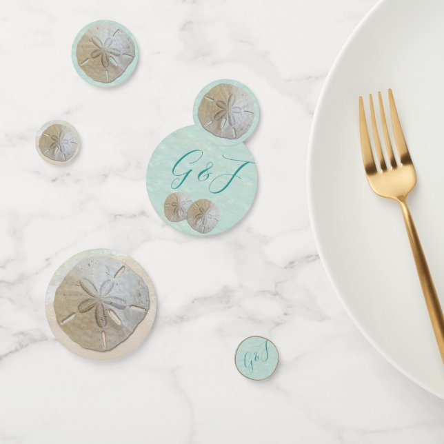 Initialen des Sand-Dollar-Monogramms Konfetti (Gruppe)