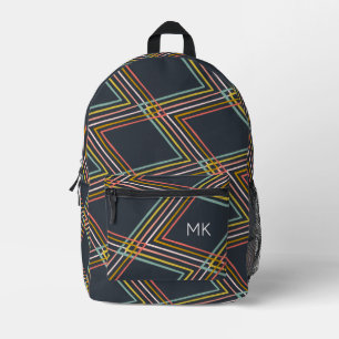 Initialen für coole geometrische Muster Bedruckter Rucksack