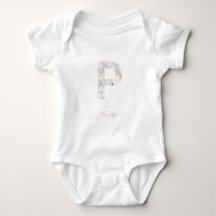 Initialen für das Baby Girl Floral Monogram Letter