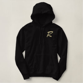 Initialen für den Monogramm-Buchstaben "R" Bestickter Hoodie