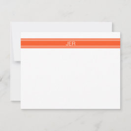 Initialen für Orange und Mit Monogramm weiße Namen Mitteilungskarte