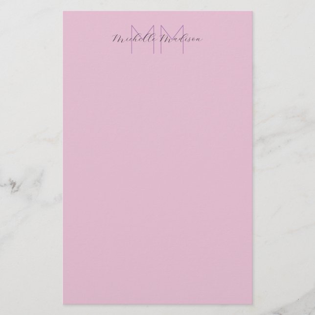 Initialen mit Monogramm moderner Handschriftenname Briefpapier (Vorderseite)