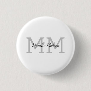 Initialen mit Monogramm moderner Handschriftenname Button