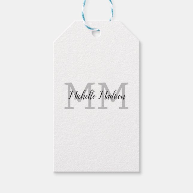 Initialen mit Monogramm moderner Handschriftenname Geschenkanhänger (Vorderseite)