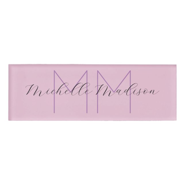Initialen mit Monogramm moderner Handschriftenname Namenschild (Vorderseite)