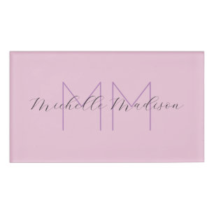 Initialen mit Monogramm moderner Handschriftenname Namenschild