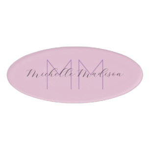 Initialen mit Monogramm moderner Handschriftenname Namenschild