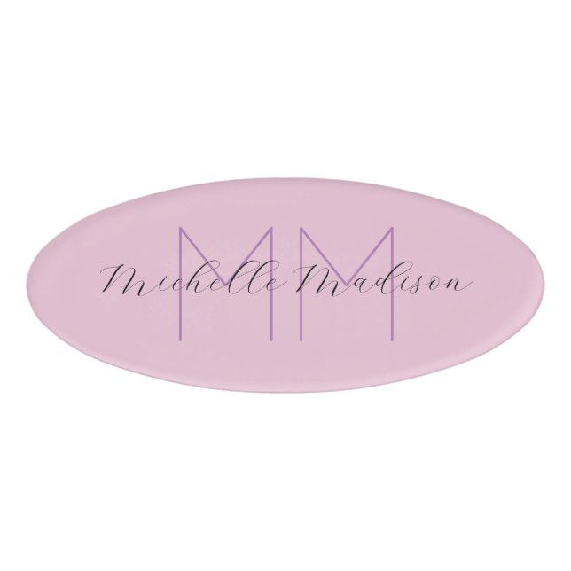 Initialen mit Monogramm moderner Handschriftenname Namenschild (Vorderseite)