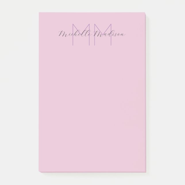 Initialen mit Monogramm moderner Handschriftenname Post-it Klebezettel (Vorderseite)