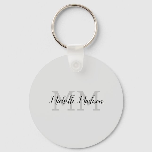 Initialen mit Monogramm moderner Handschriftenname Schlüsselanhänger (Vorderseite)