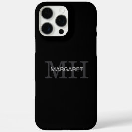 Initialen mit schwarz-weißem Monogramm iPhone 16 Pro Max Hülle
