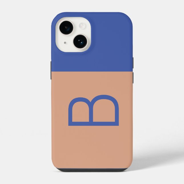 Initialen-Monogramm Modernes Farbblock iPhone 14 Hülle (Rückseite)