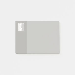 Initialen Monogramm Weiß auf Hellgrau Post-it Klebezettel