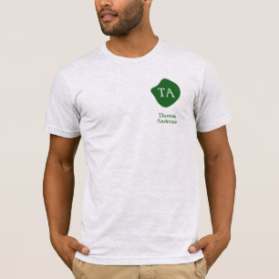 Initialen und Name in Grün auf grüner Blase T-Shirt