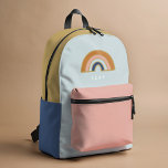 Initialen Vintager Rainbow-Personalisierter Name Bedruckter Rucksack<br><div class="desc">Vintager Regenbogen-bedruckter Rucksack mit optionaler Personalisierung.</div>