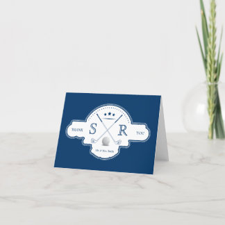 Initialen von Golf Club Monogram Dankeschön Karten