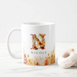 Initialer Fall eines rustikalen Buchstaben N Monog Kaffeetasse