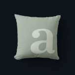 Initialer Grüner Brief für das elegante Monogramm Kissen<br><div class="desc">Elegantes modernes Monogramm Anfangswerfer Kissen in schlauer grüner Farbe.</div>