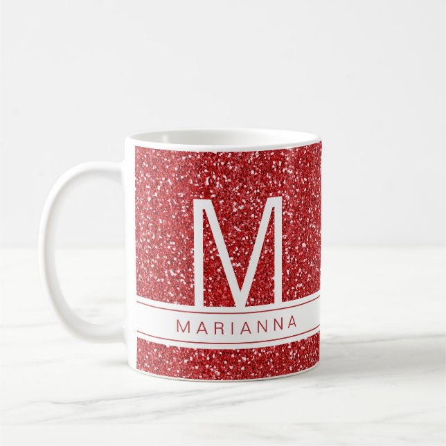 Initialer Individuelle Name für den Sparkle-Monogr Kaffeetasse (Links)